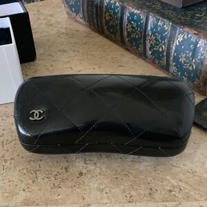 CHANEL Black Quilted Eyewear Case